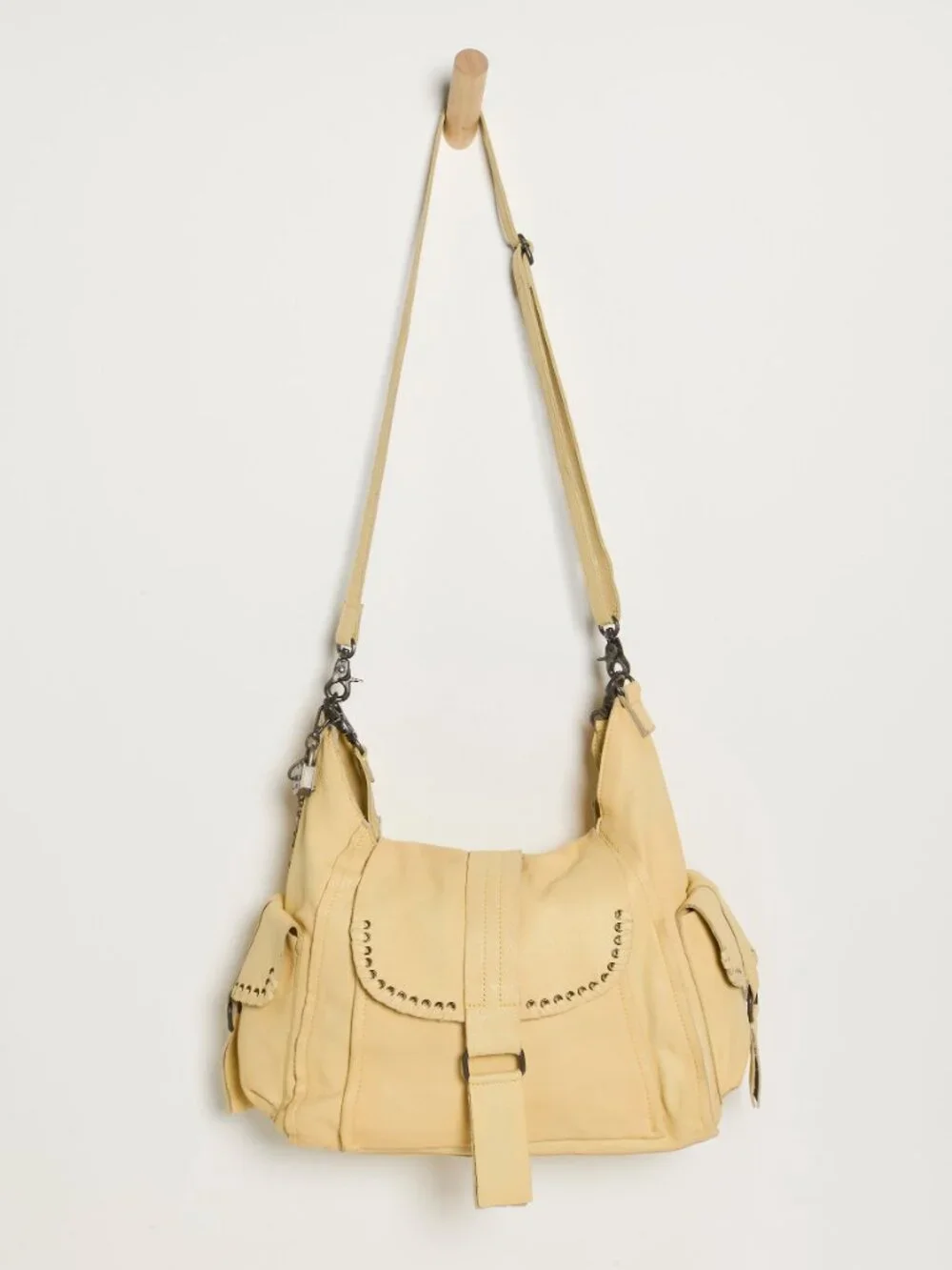 FREE PEOPLE We The Free Leigh Distressed Hobo / Butter Yellow